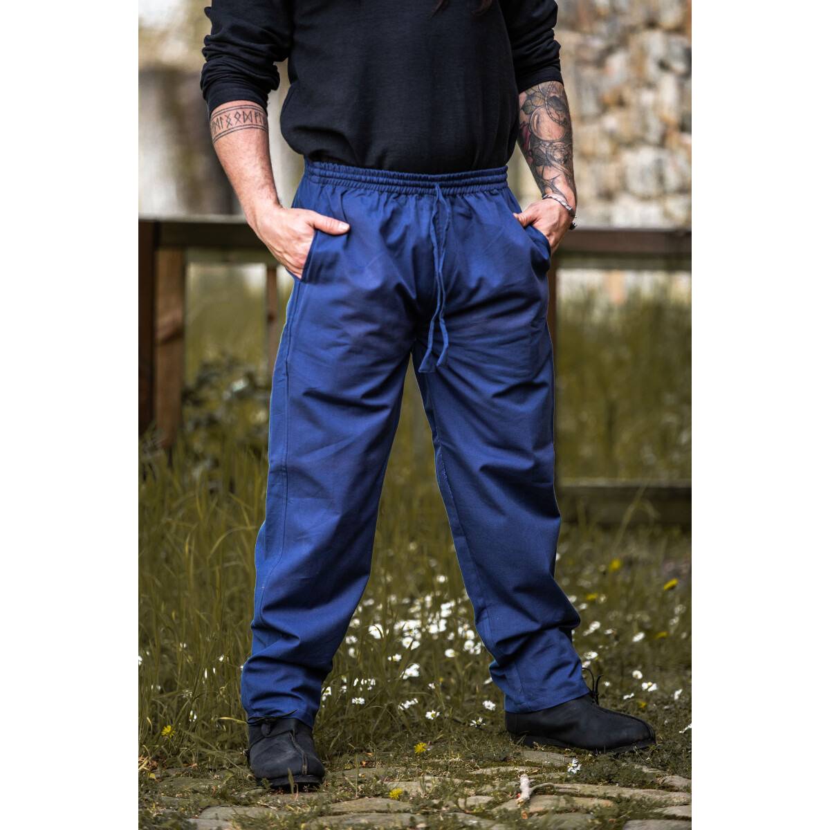 Middeleeuwse Broek in Blauw in Katoen
