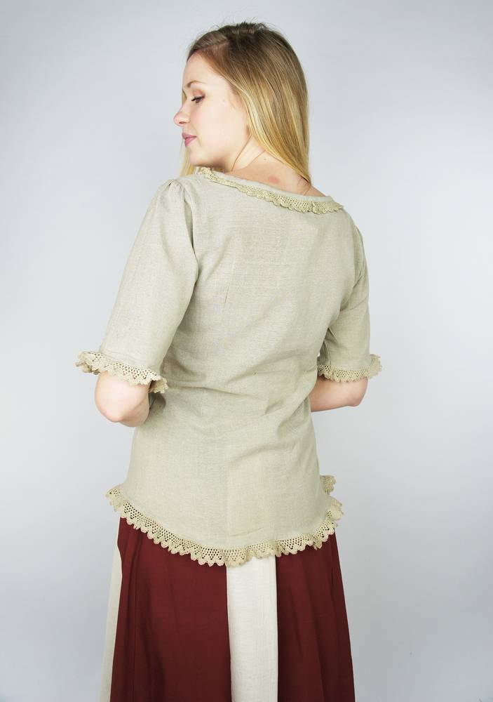 Middeleeuwse Dames Blouse in Natuurkleur (UITVERKOOP)