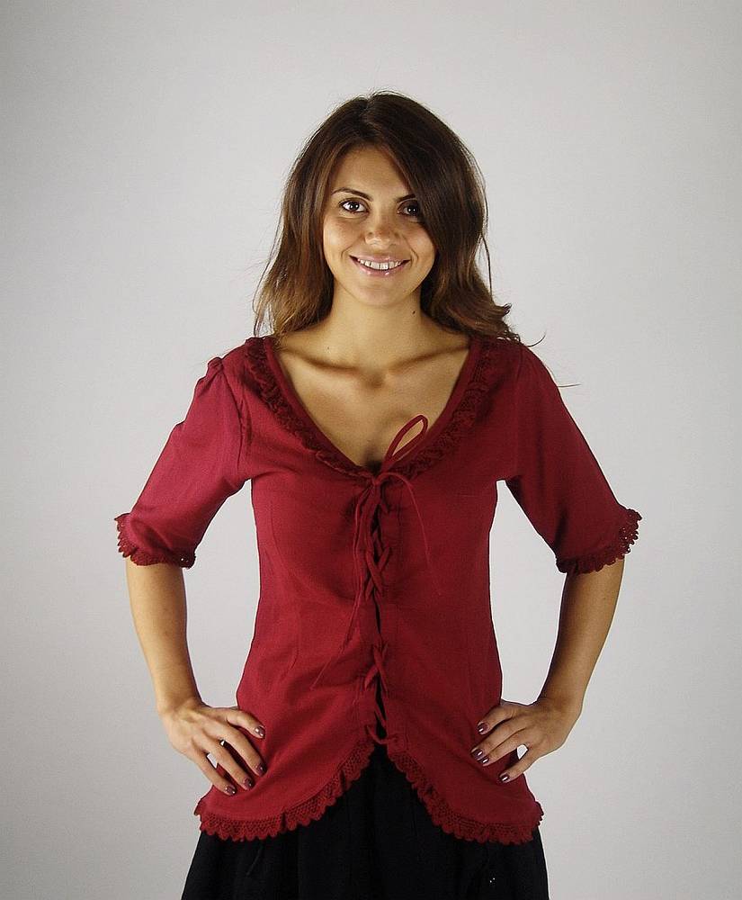 Middeleeuwse Dames Blouse in Rood (UITVERKOOP)