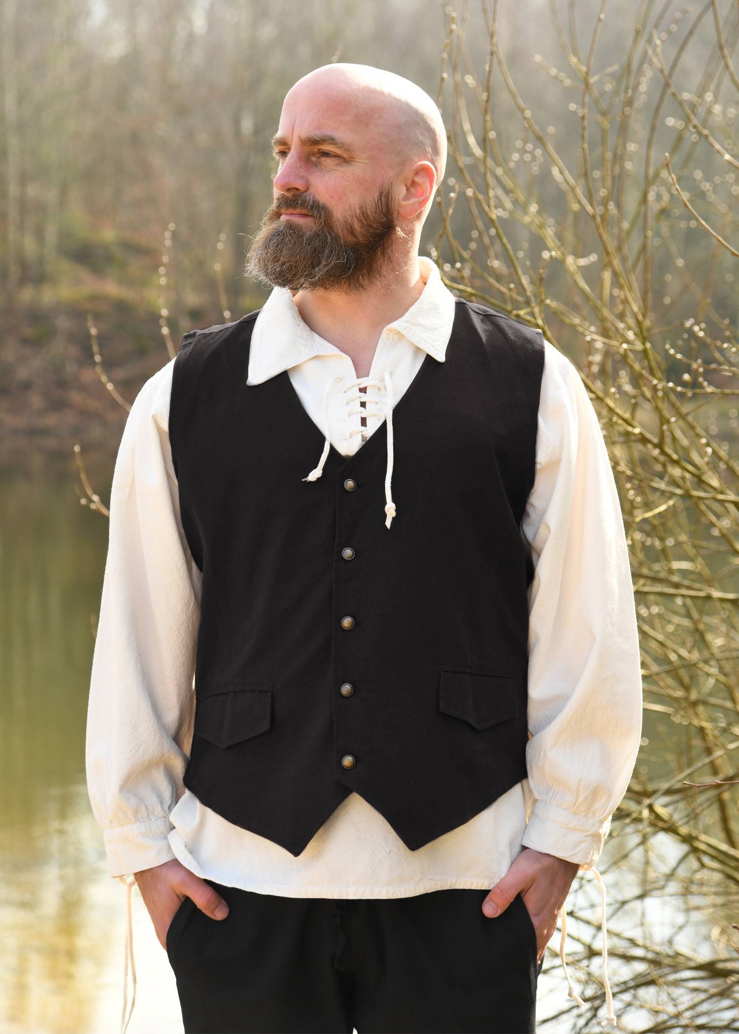 Middeleeuws - Piraten Gilet in zwart