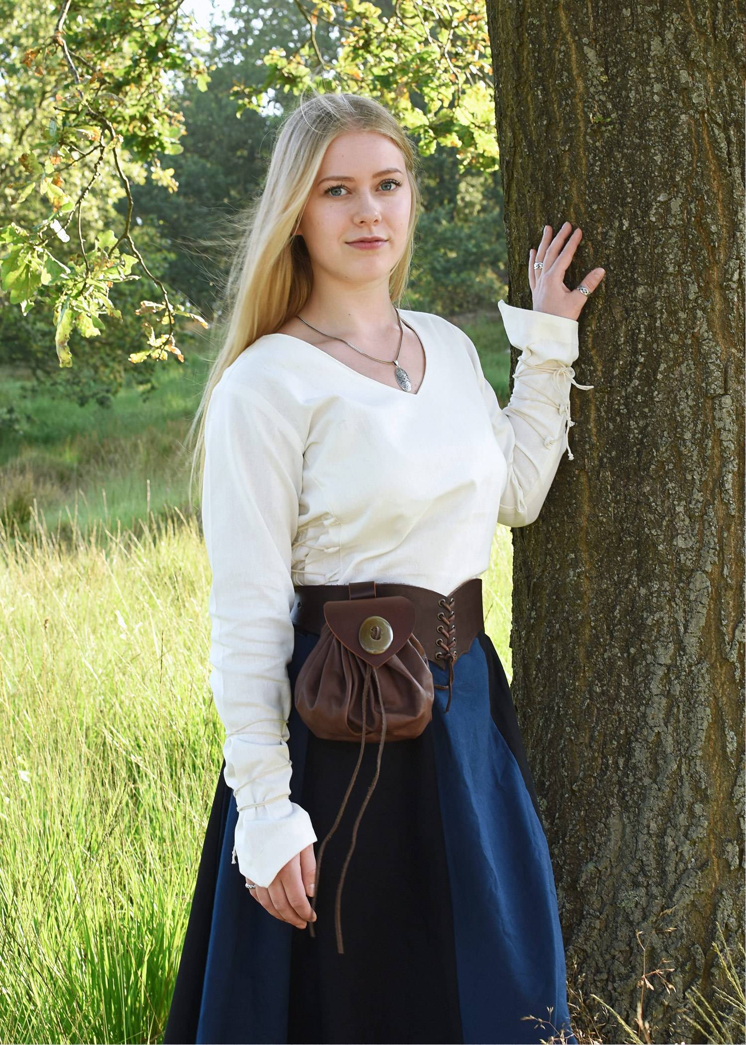 Middeleeuwse Dames Blouse in Natuurkleur