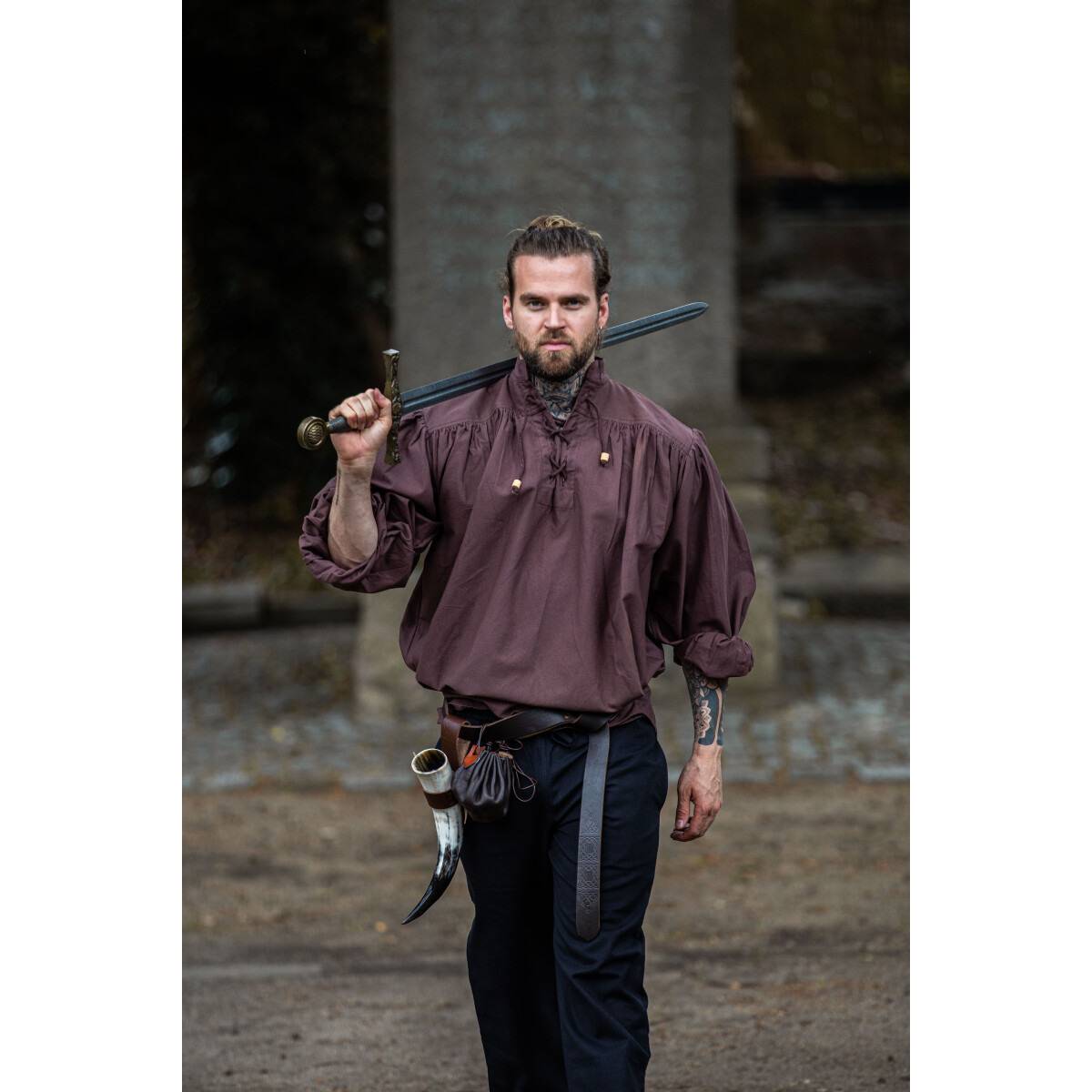 Mittelalter Bluse in Braun