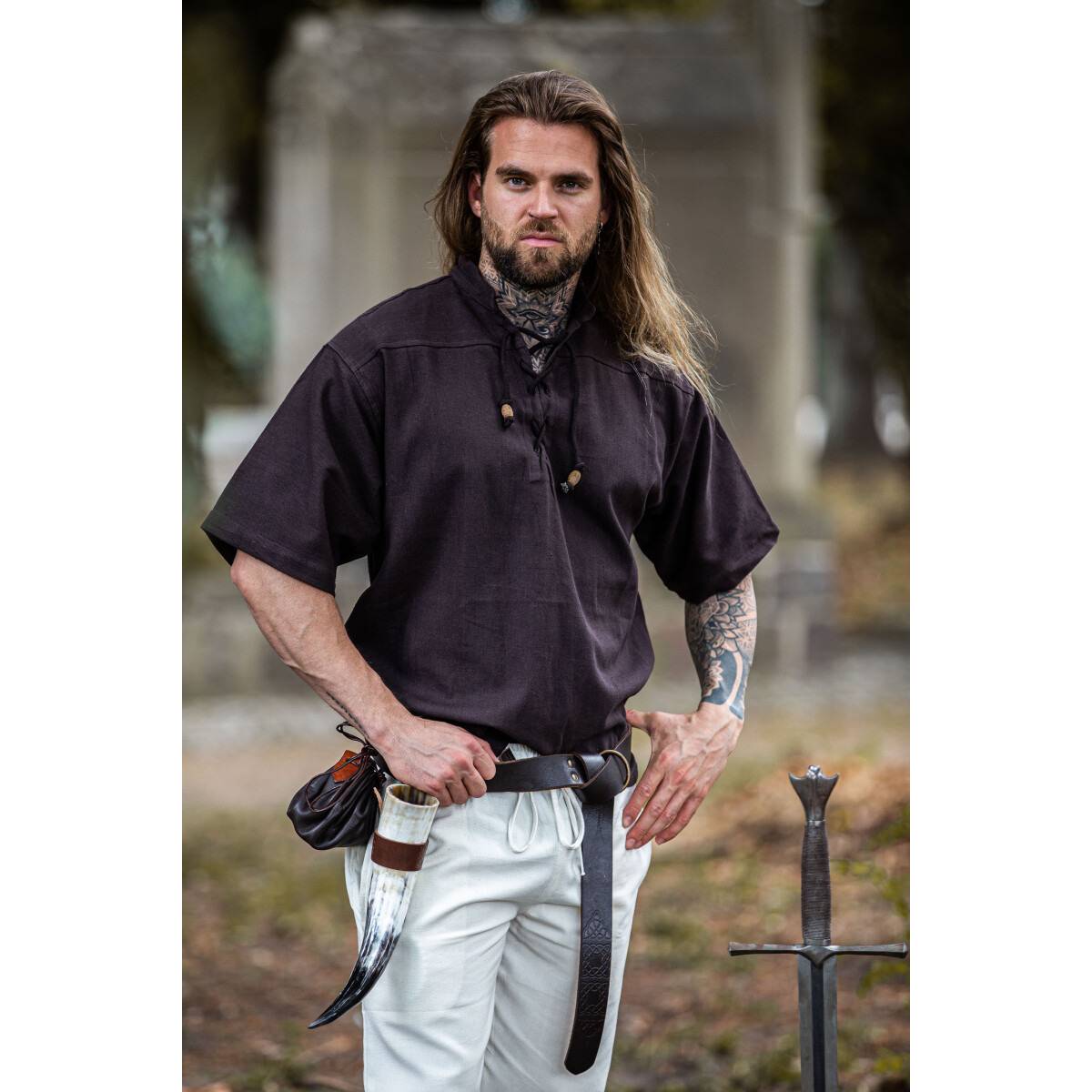 Middeleeuwse Blouse in Bruin
