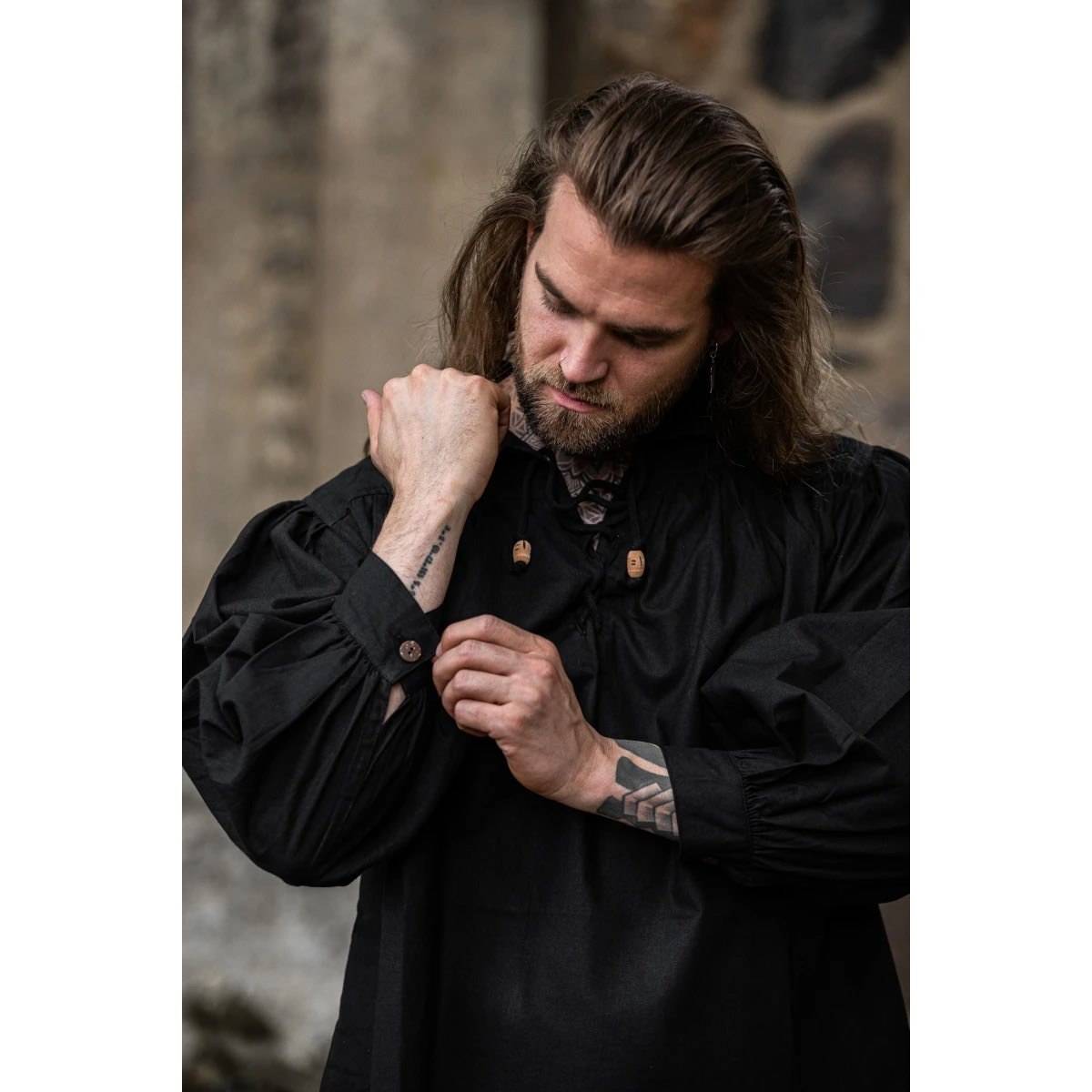 Middeleeuwse Blouse in Zwart