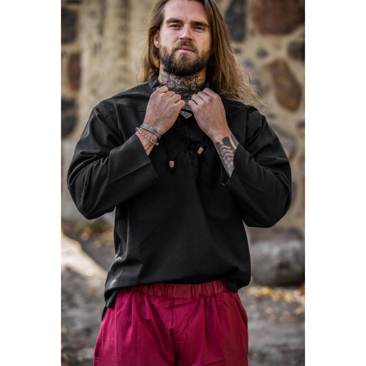 Middeleeuwse Blouse in Zwart