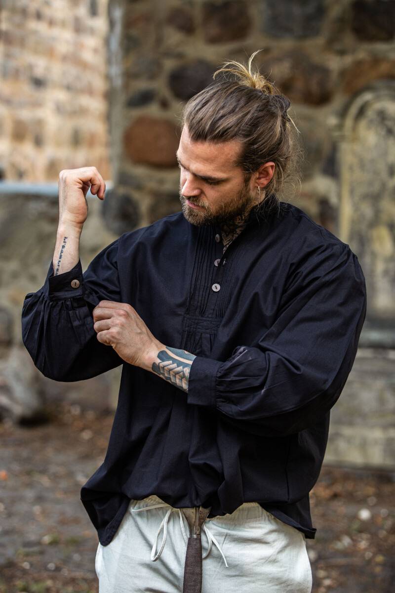 Middeleeuwse Blouse in Zwart