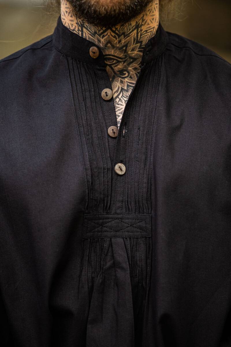 Middeleeuwse Blouse in Zwart
