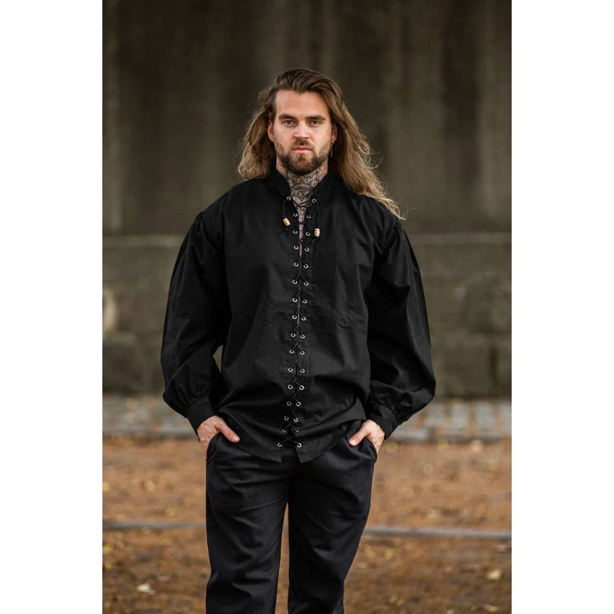 Middeleeuwse Blouse in Zwart