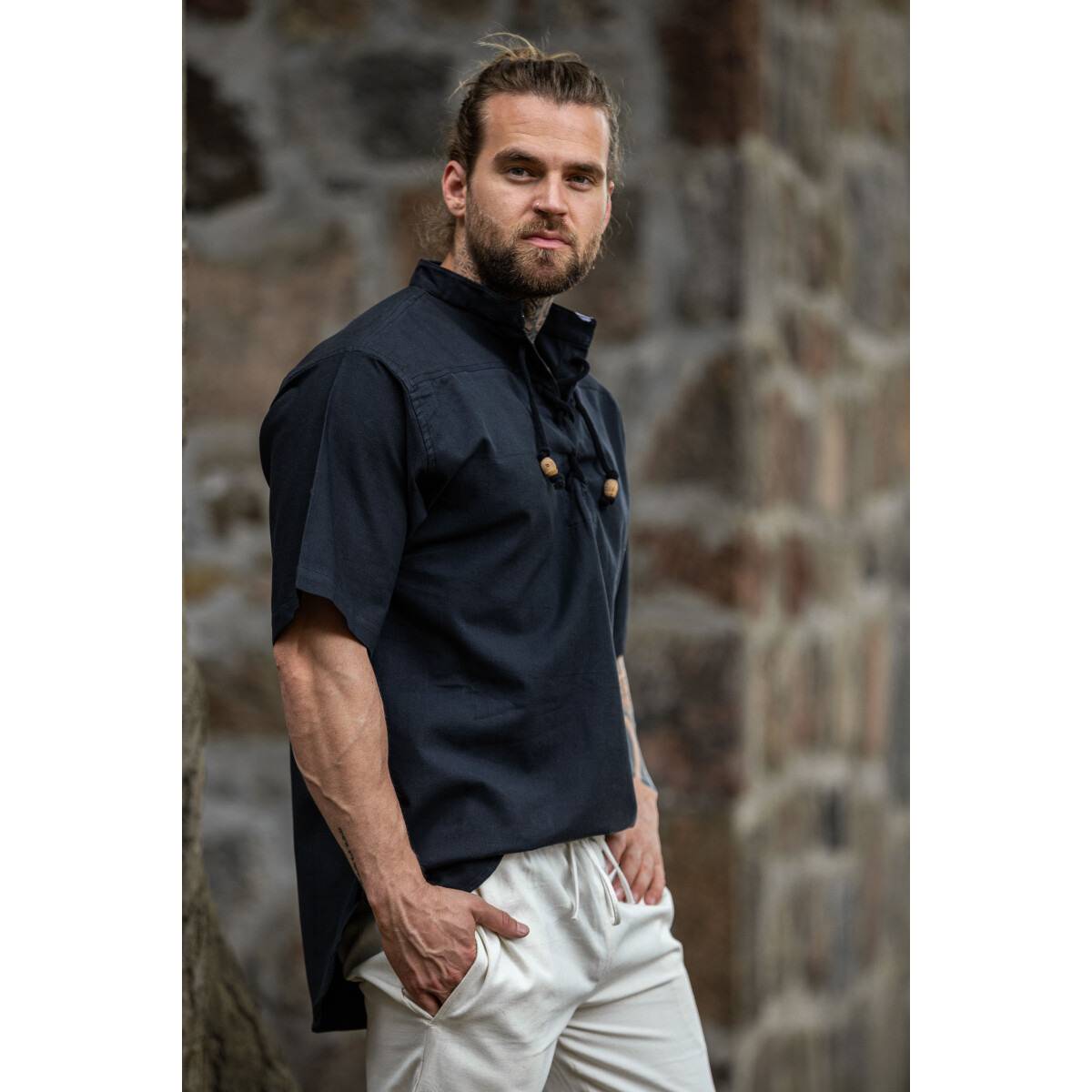 Middeleeuwse Blouse in Zwart