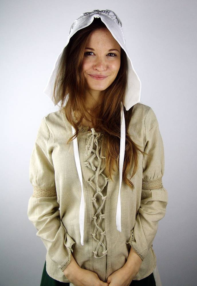 Middeleeuwse Dames Blouse in Natuurkleur (UITVERKOOP)