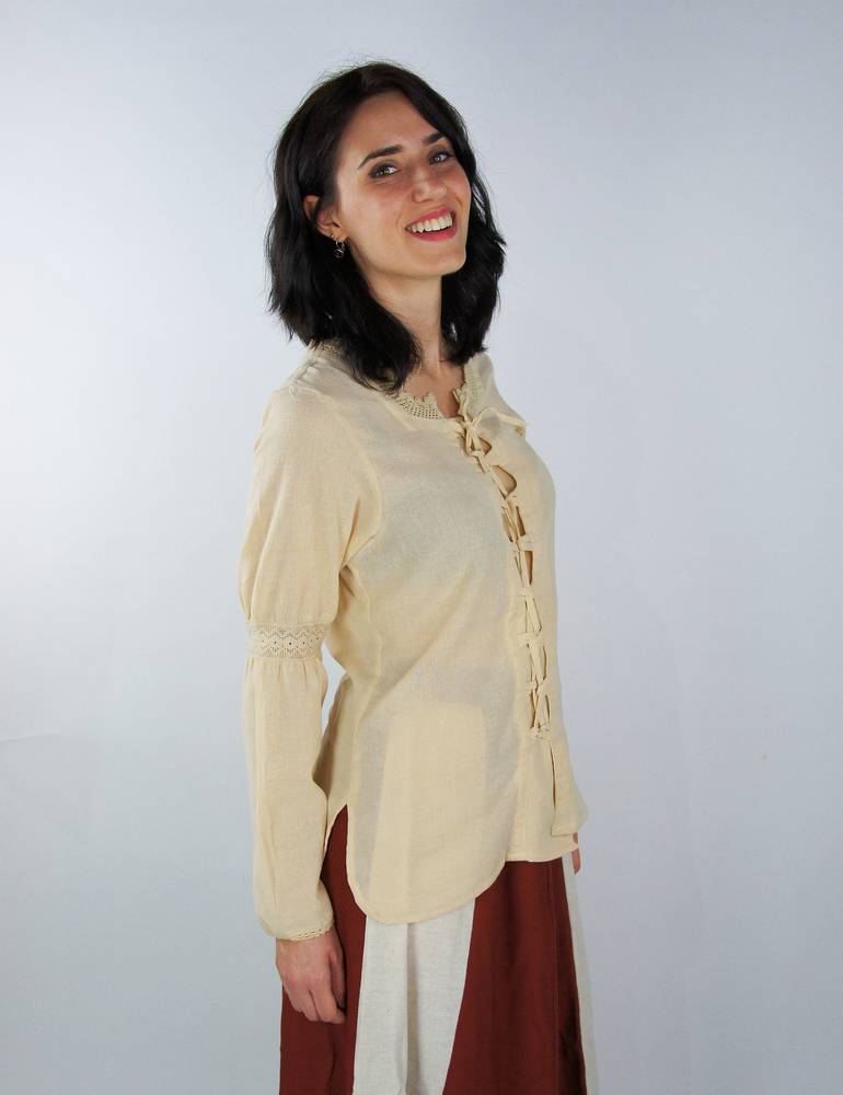 Middeleeuwse Dames Blouse in Natuurkleur (UITVERKOOP)