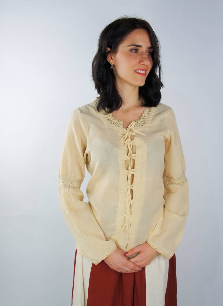 Middeleeuwse Dames Blouse in Natuurkleur (UITVERKOOP)