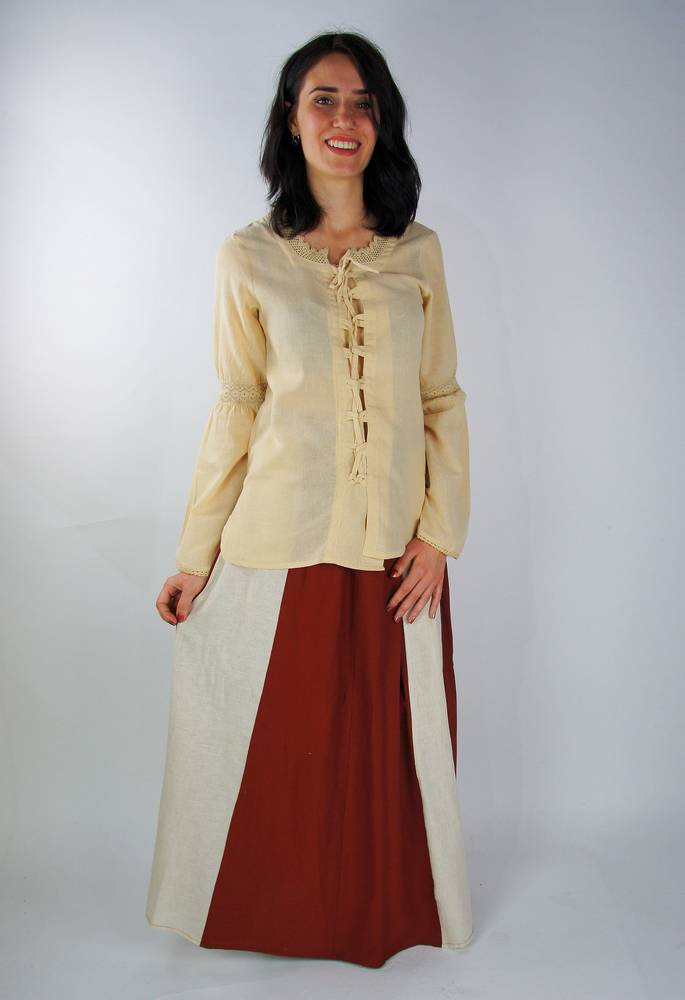 Middeleeuwse Dames Blouse in Natuurkleur (UITVERKOOP)