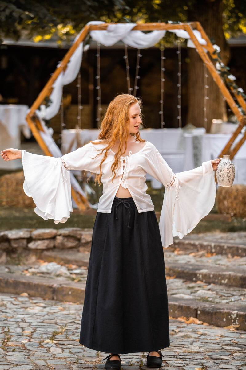 Middeleeuwse Dames Blouse in Wit