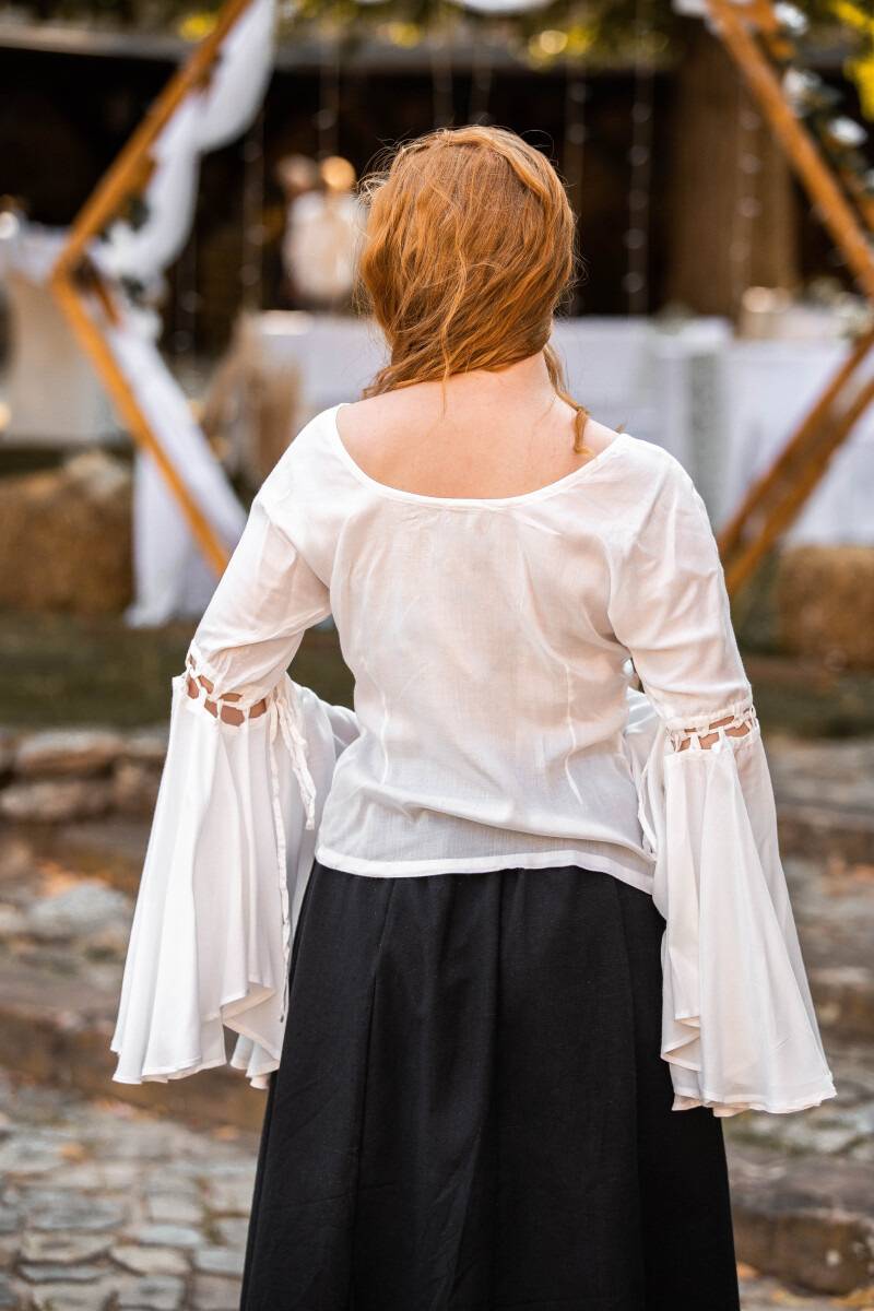 Middeleeuwse Dames Blouse in Wit