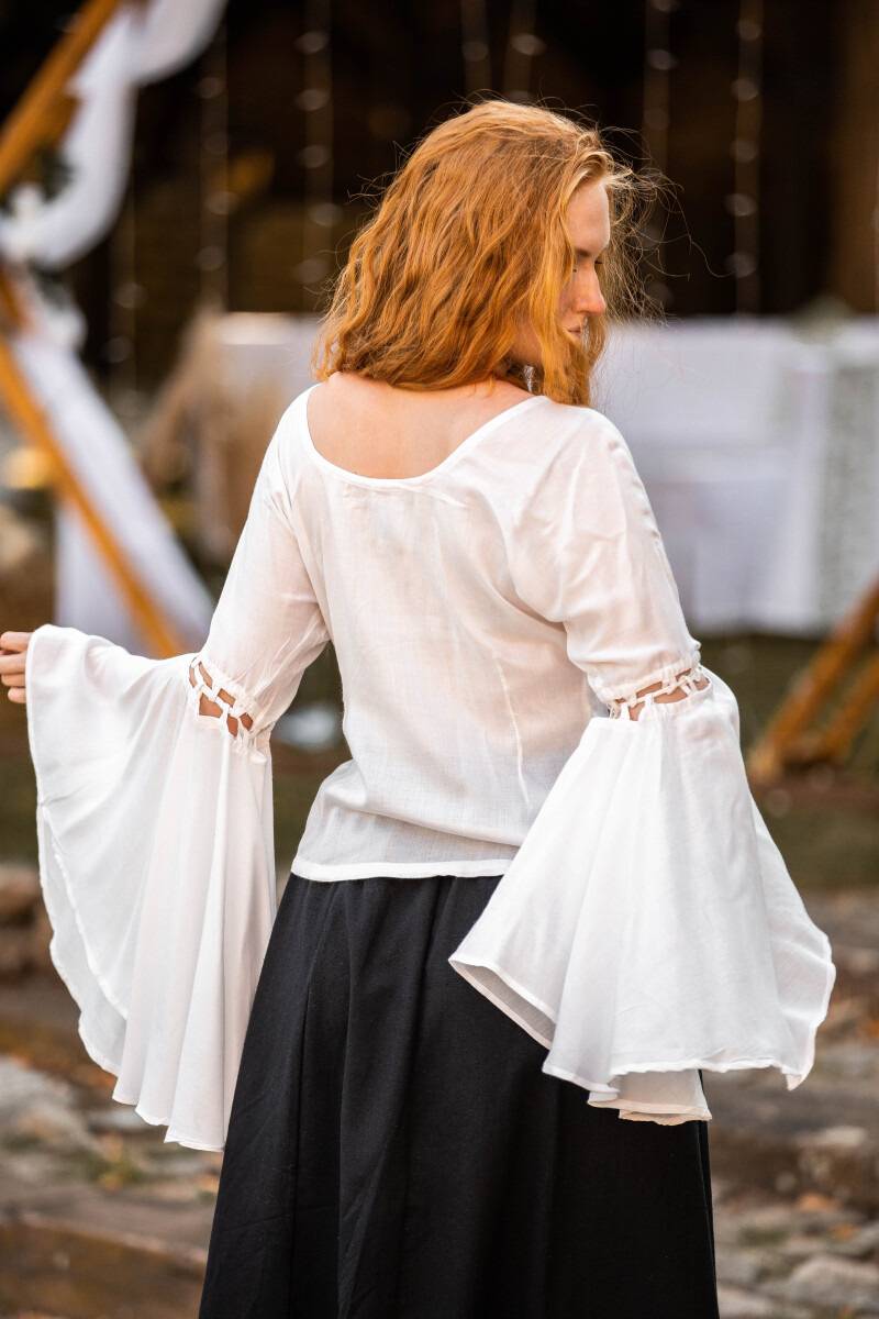 Middeleeuwse Dames Blouse in Wit