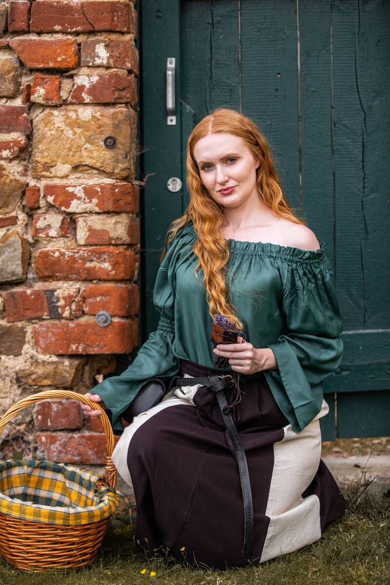 ​​​​​​​Middeleeuwse Dames Blouse in Groen