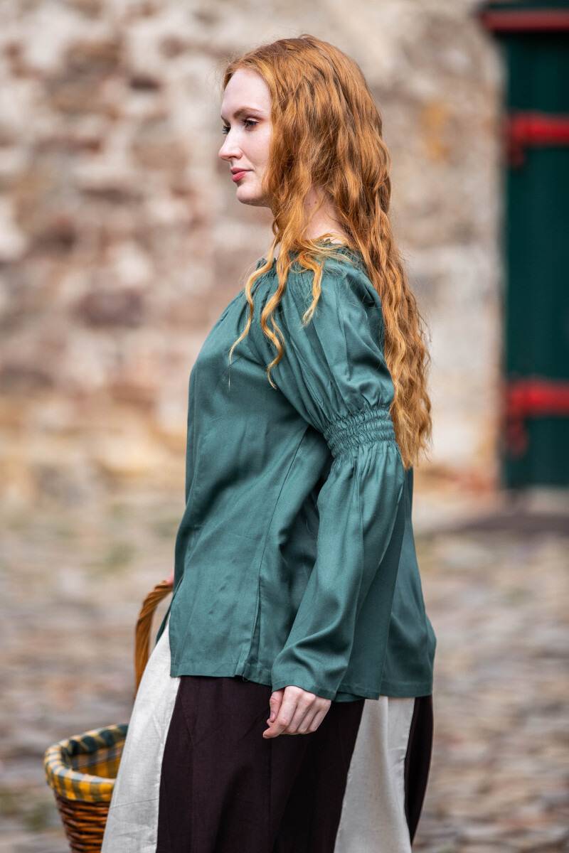 ​​​​​​​Middeleeuwse Dames Blouse in Groen
