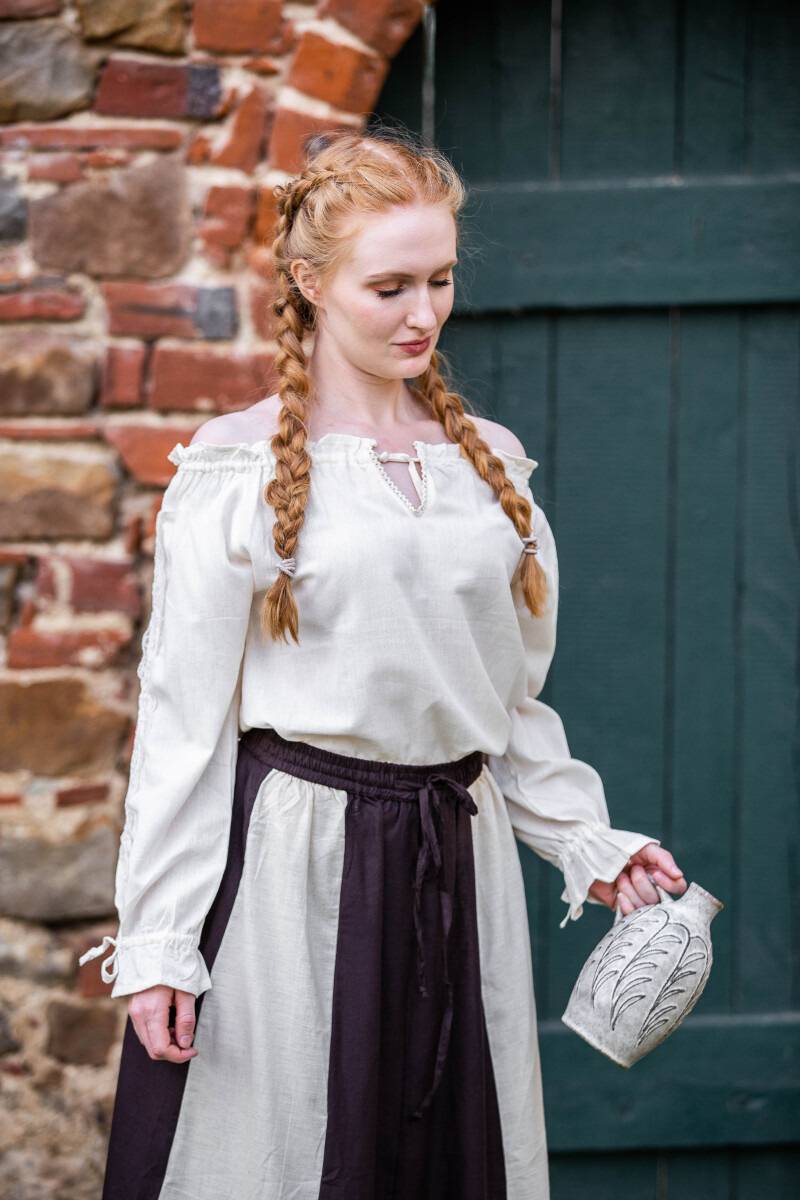 ​​Middeleeuwse Dames Blouse in Natuurkleur
