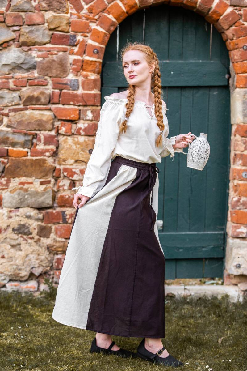 ​​Middeleeuwse Dames Blouse in Natuurkleur