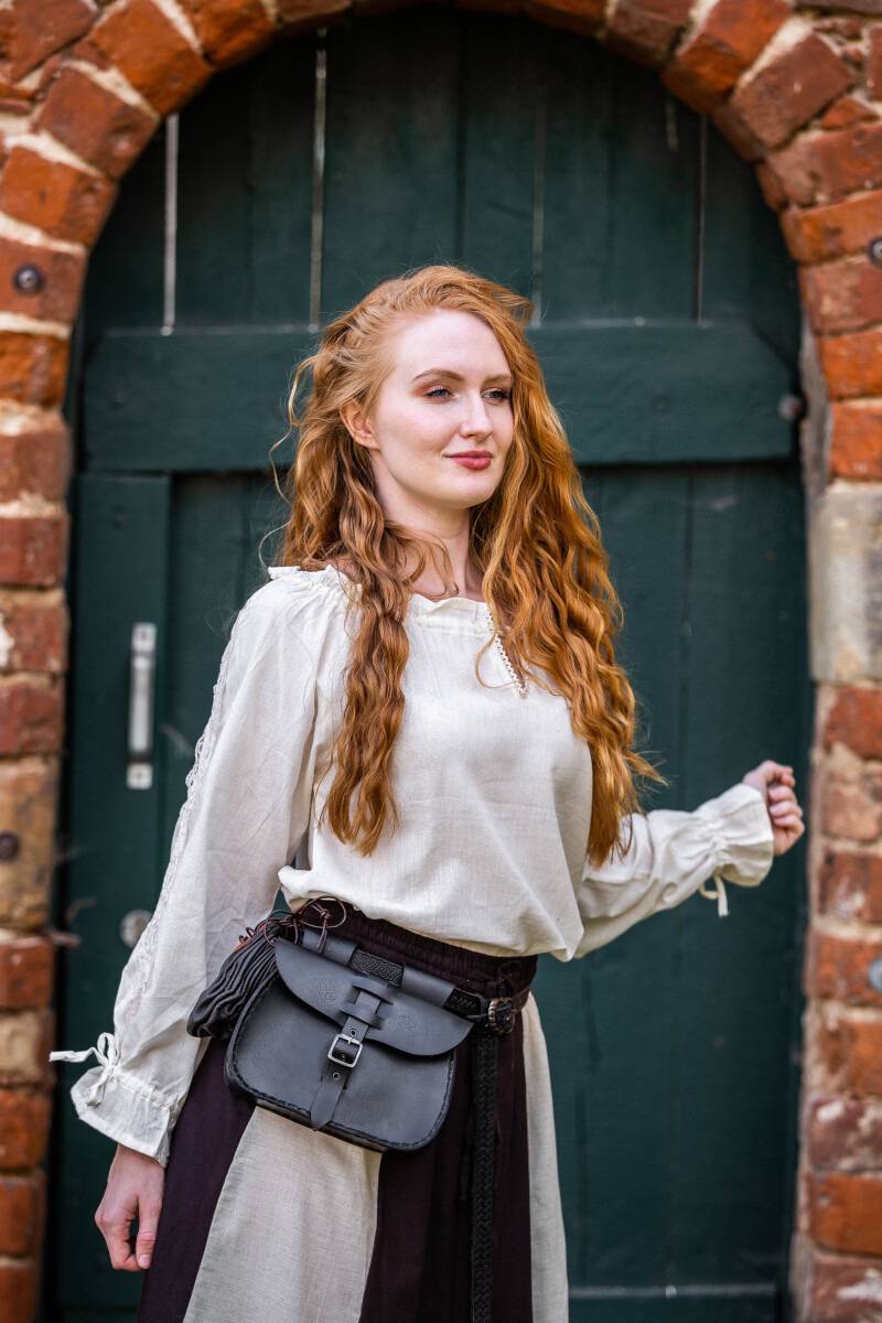 ​​Middeleeuwse Dames Blouse in Natuurkleur