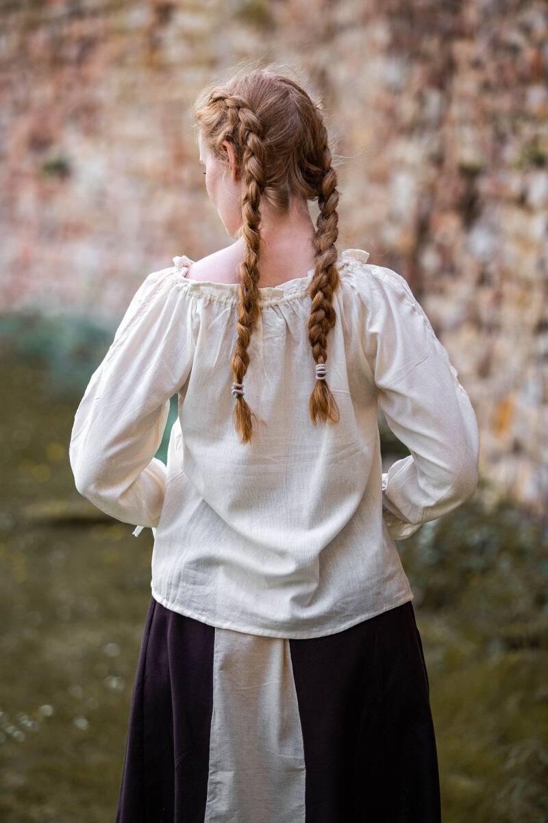 ​​Middeleeuwse Dames Blouse in Natuurkleur