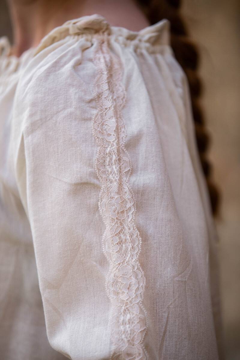 ​​Middeleeuwse Dames Blouse in Natuurkleur