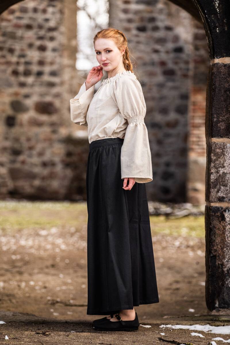 ​​​​​​​Middeleeuwse Dames Blouse in Natuurkleur