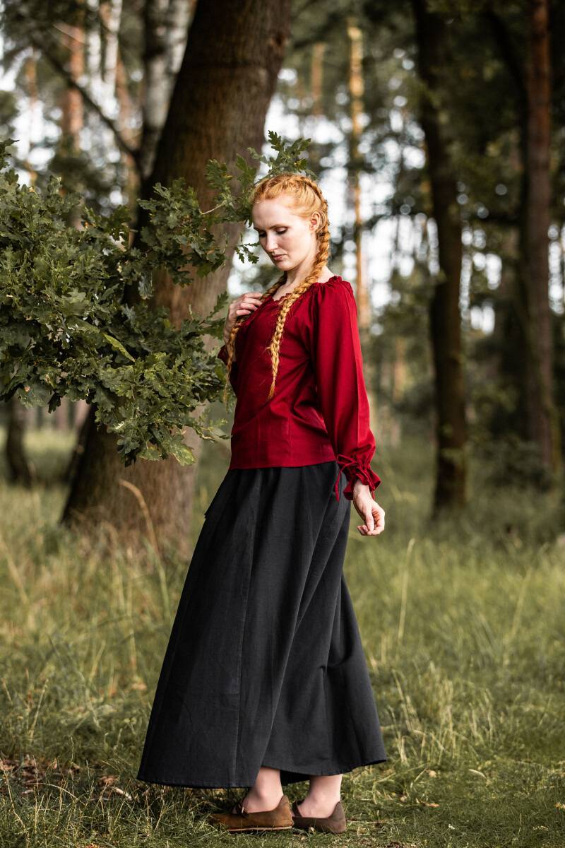 ​Middeleeuwse Dames Blouse in Rood