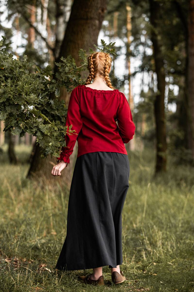 ​Middeleeuwse Dames Blouse in Rood