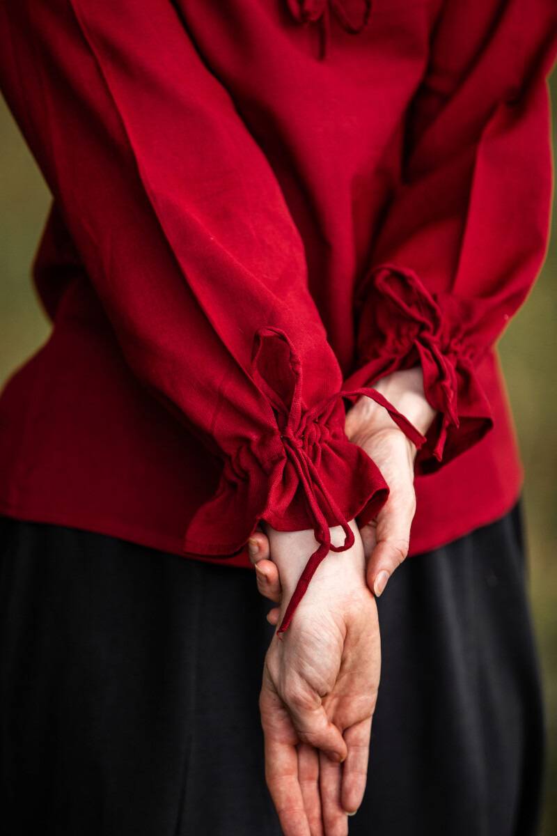 ​Middeleeuwse Dames Blouse in Rood