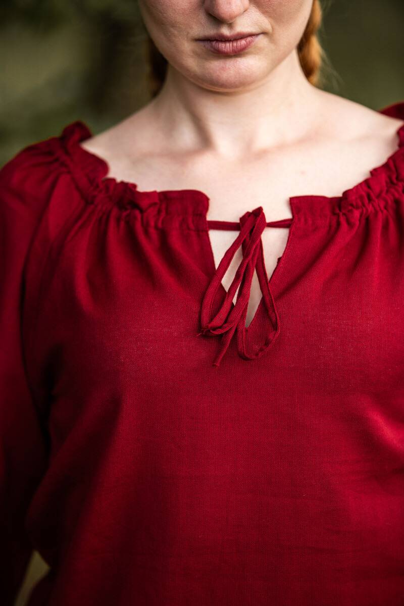 ​Middeleeuwse Dames Blouse in Rood