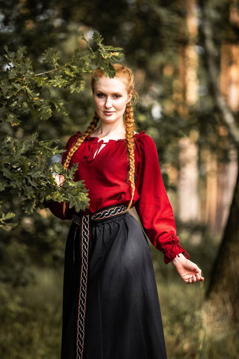 ​Middeleeuwse Dames Blouse in Rood