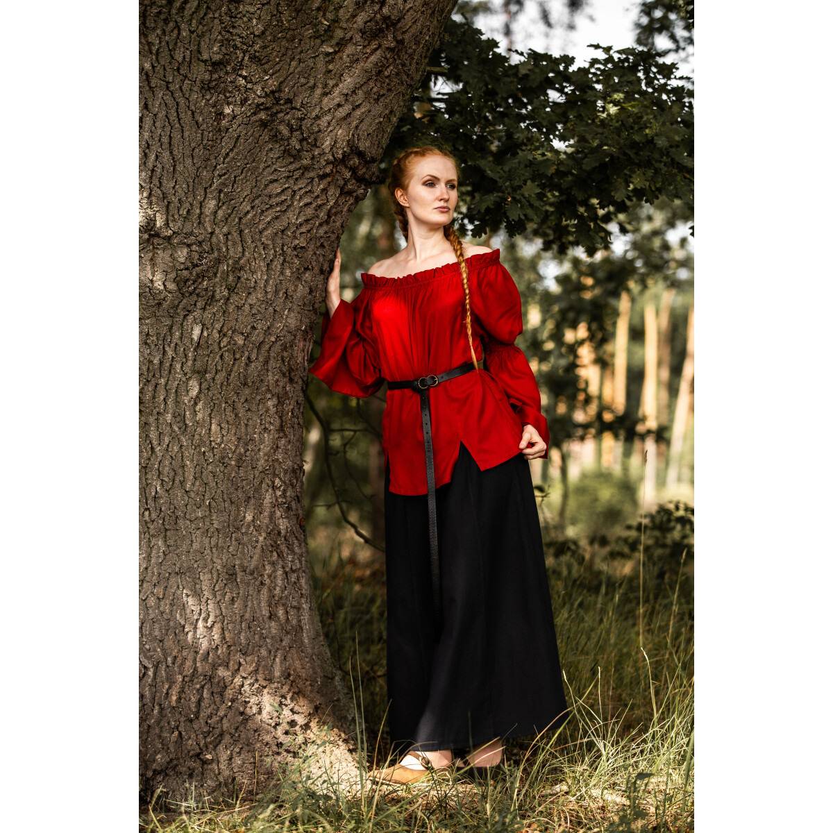 ​​​​​​​​Middeleeuwse Dames Blouse in Rood