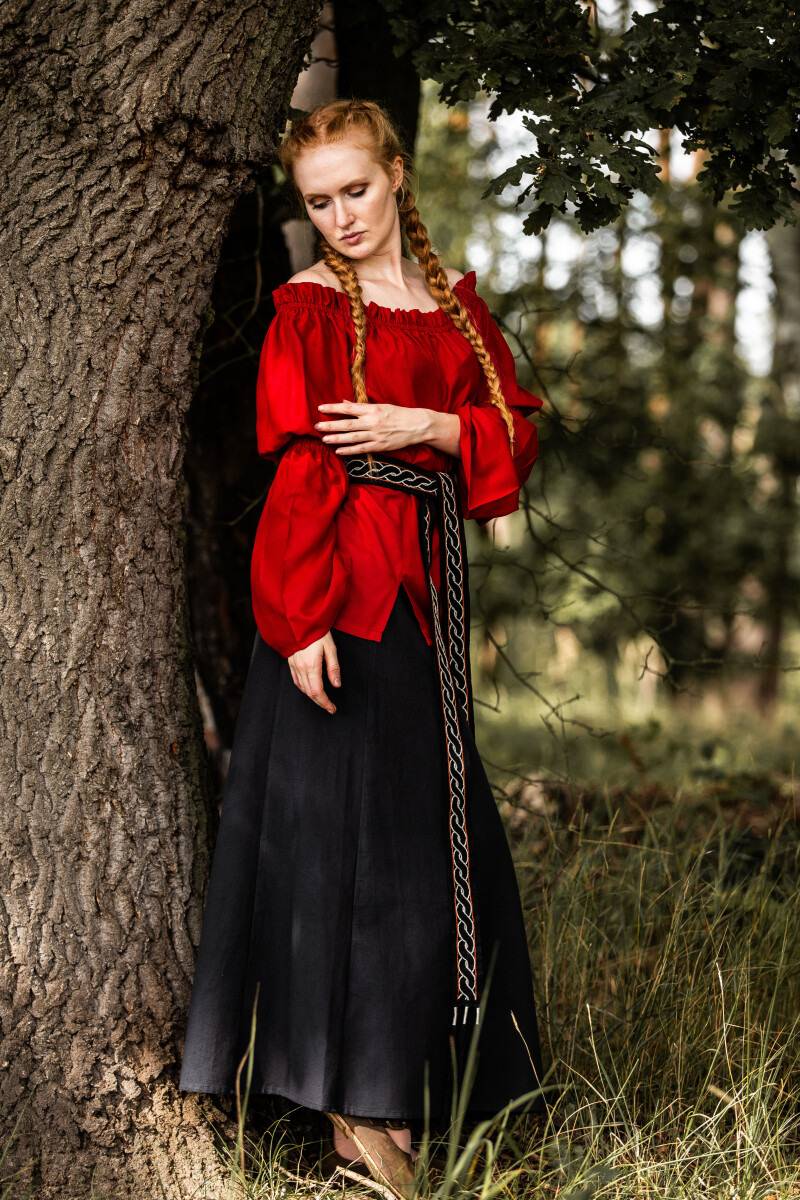 ​​​​​​​​Middeleeuwse Dames Blouse in Rood