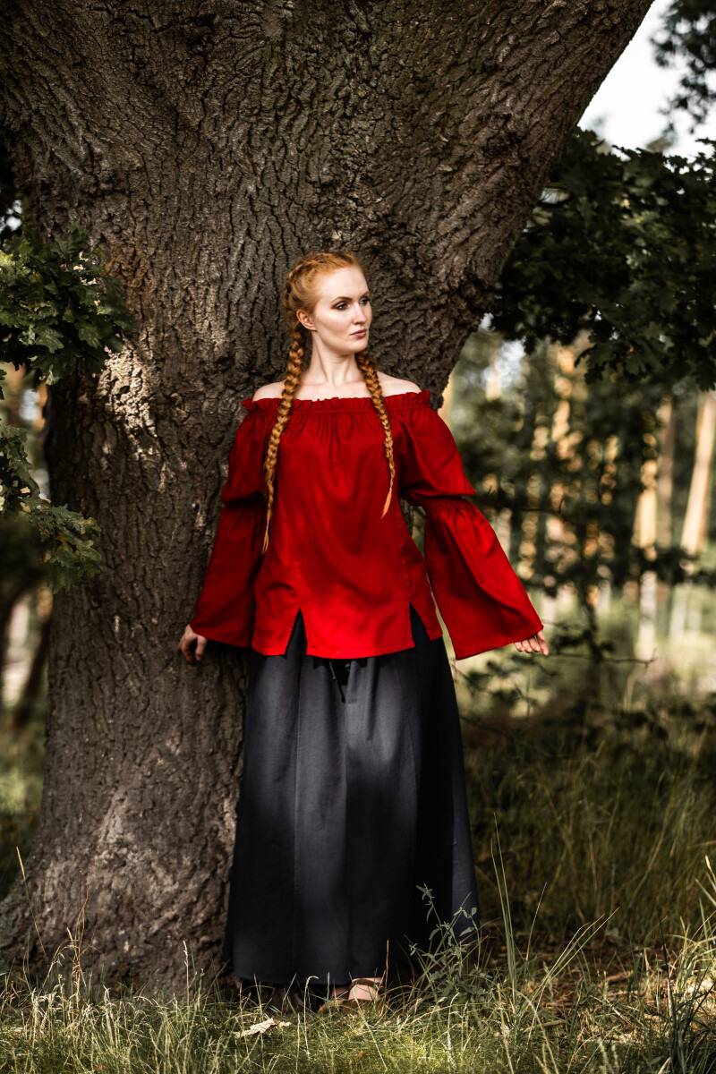 ​​​​​​​​Middeleeuwse Dames Blouse in Rood