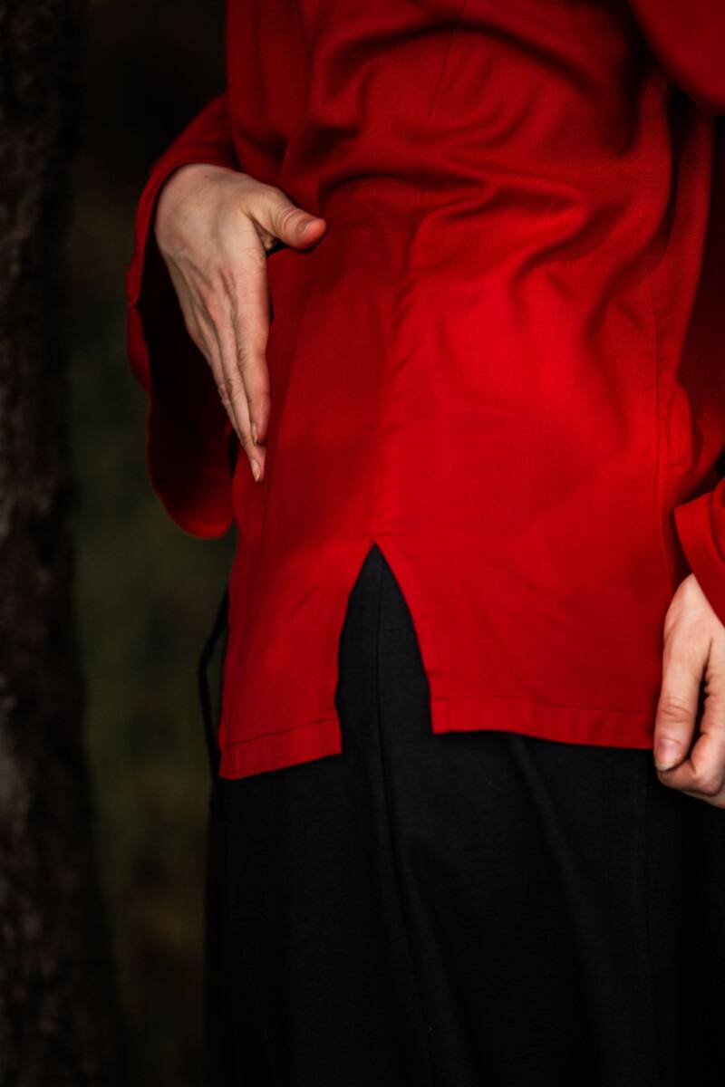 ​​​​​​​​Middeleeuwse Dames Blouse in Rood