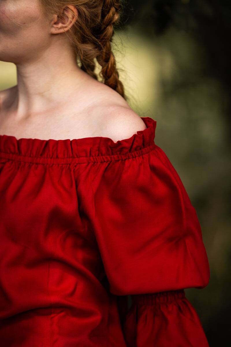 ​​​​​​​​Middeleeuwse Dames Blouse in Rood