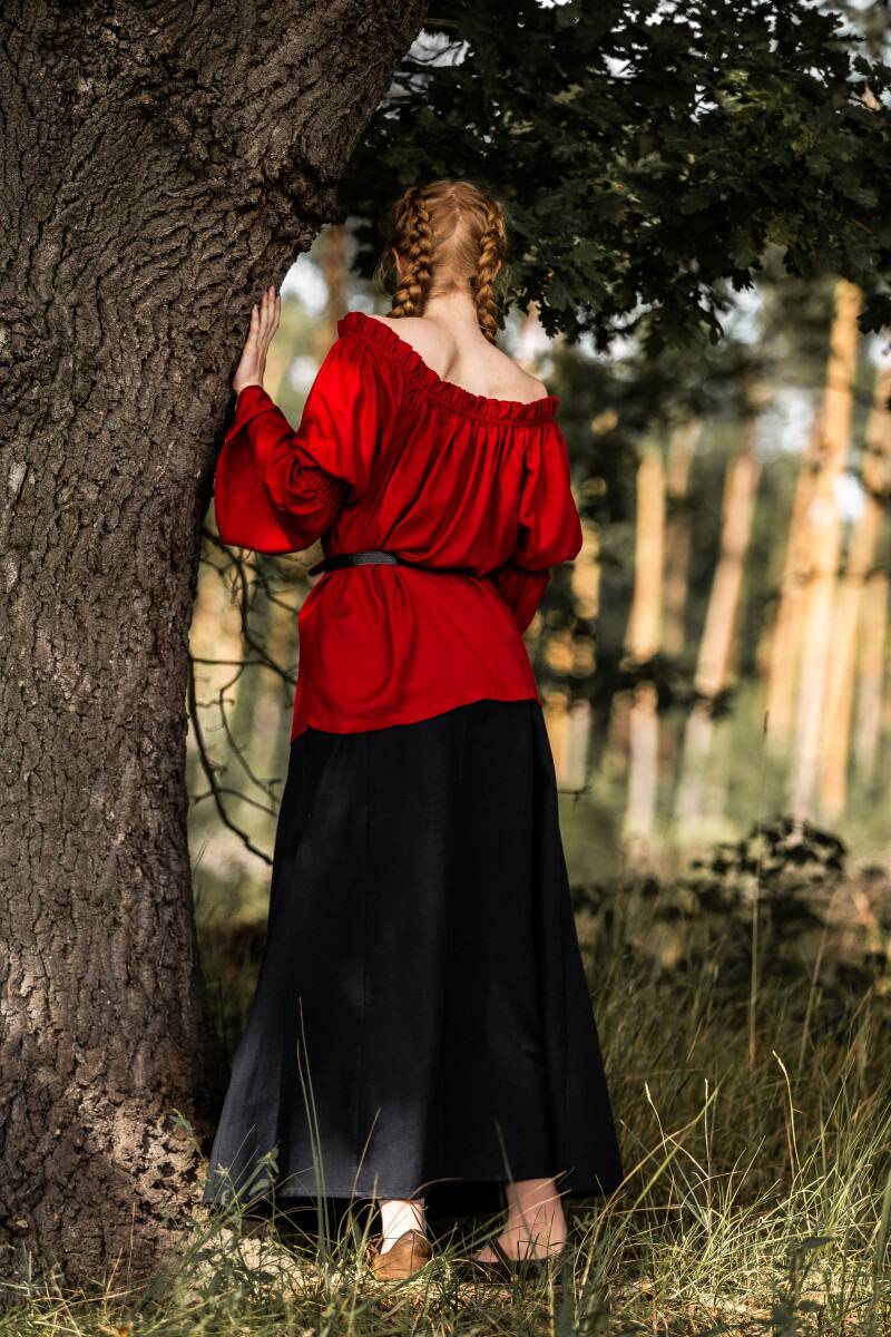 ​​​​​​​​Middeleeuwse Dames Blouse in Rood