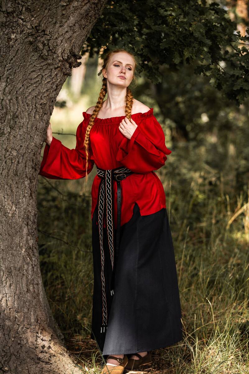 ​​​​​​​​Middeleeuwse Dames Blouse in Rood