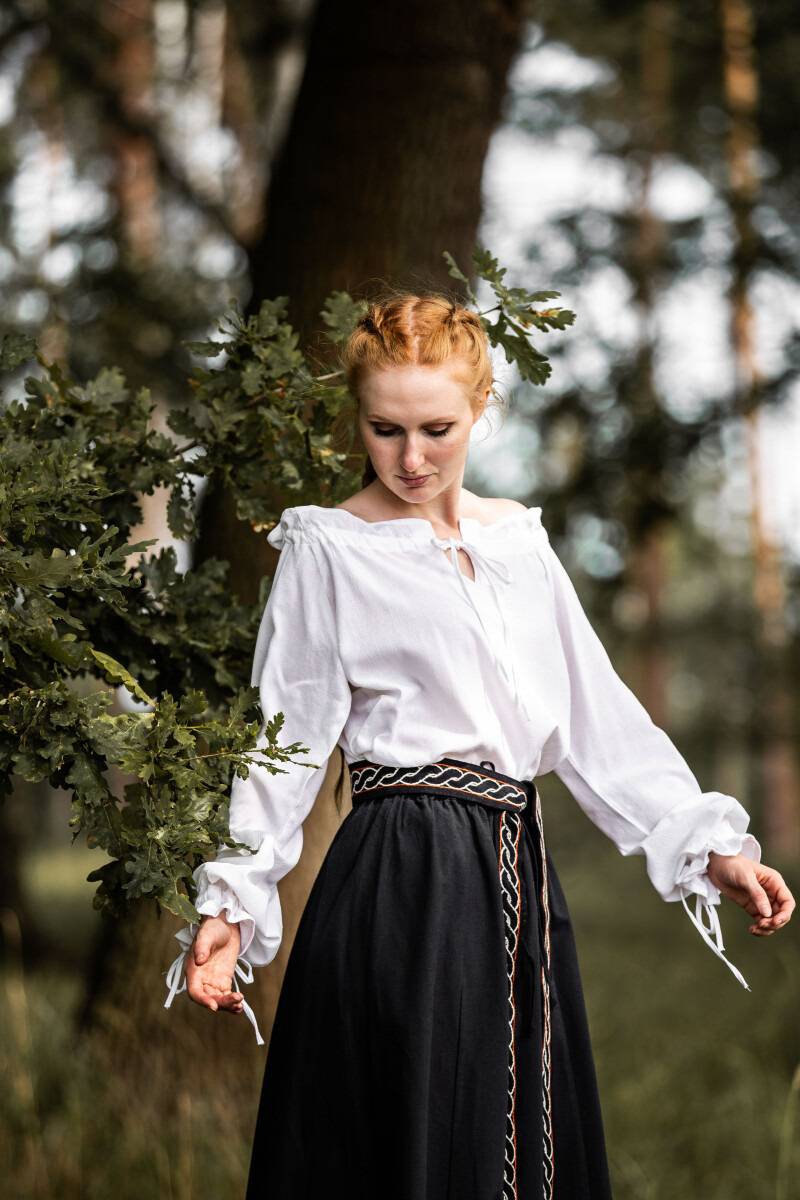 Middeleeuwse Dames Blouse in Wit