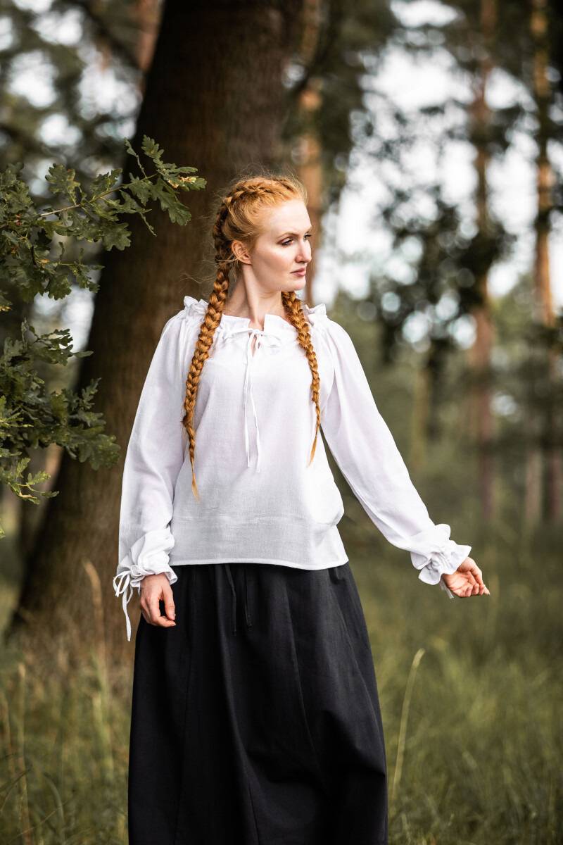 Middeleeuwse Dames Blouse in Wit