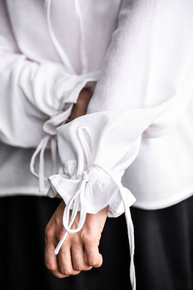 Middeleeuwse Dames Blouse in Wit