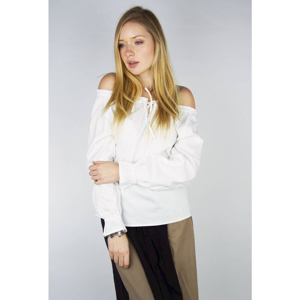 Middeleeuwse Dames Blouse in Wit