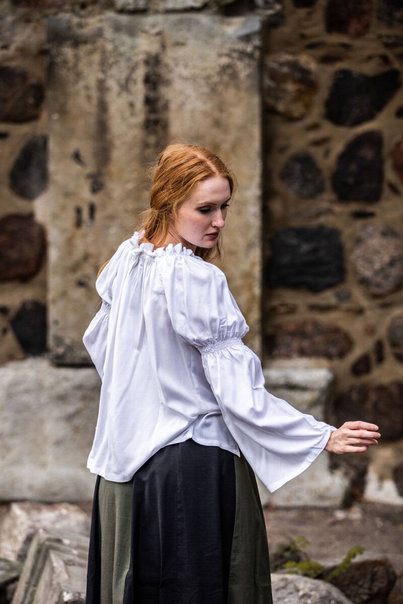 Middeleeuwse Dames Blouse in Wit