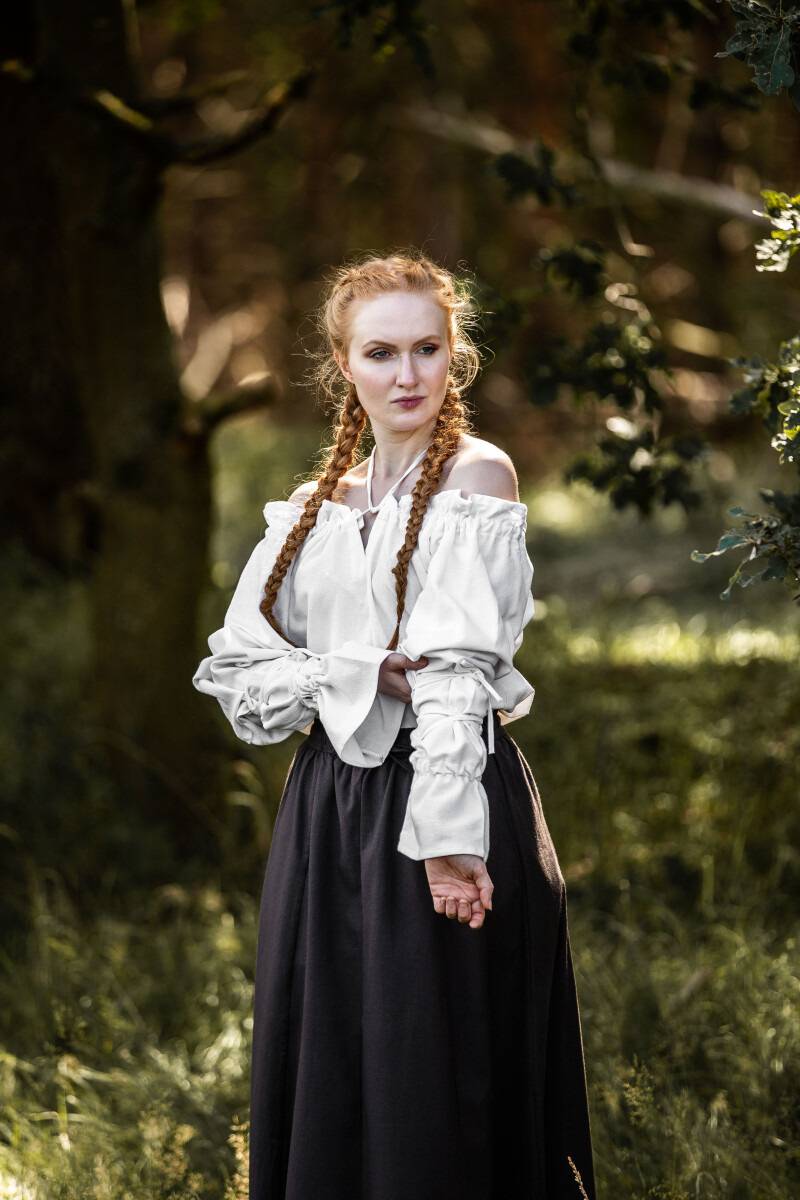 ​​Middeleeuwse Dames Blouse in Wit