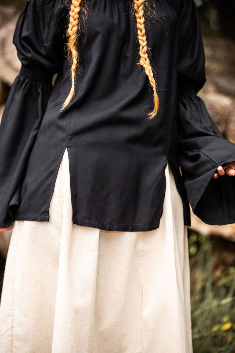Middeleeuwse Dames Blouse in Zwart