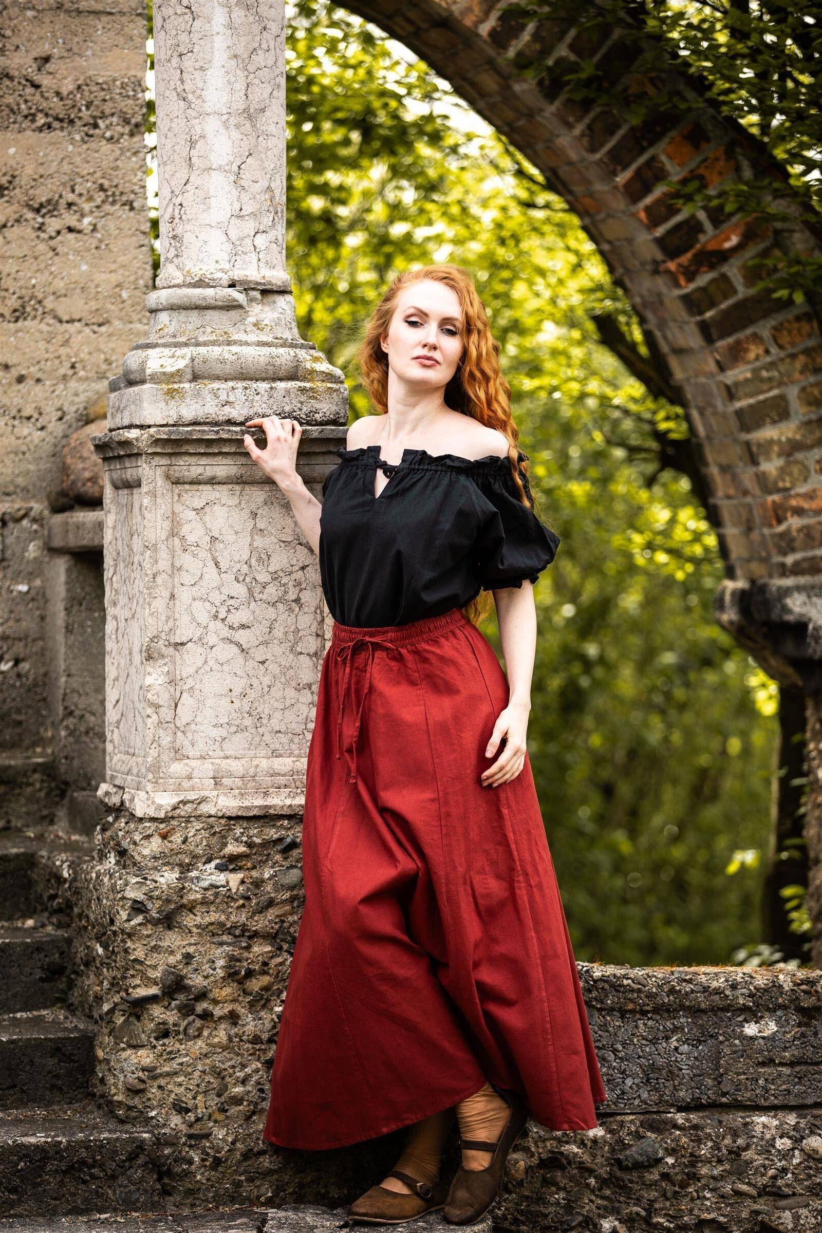 ​​​Piraten Blouse met korte mouwen in zwart