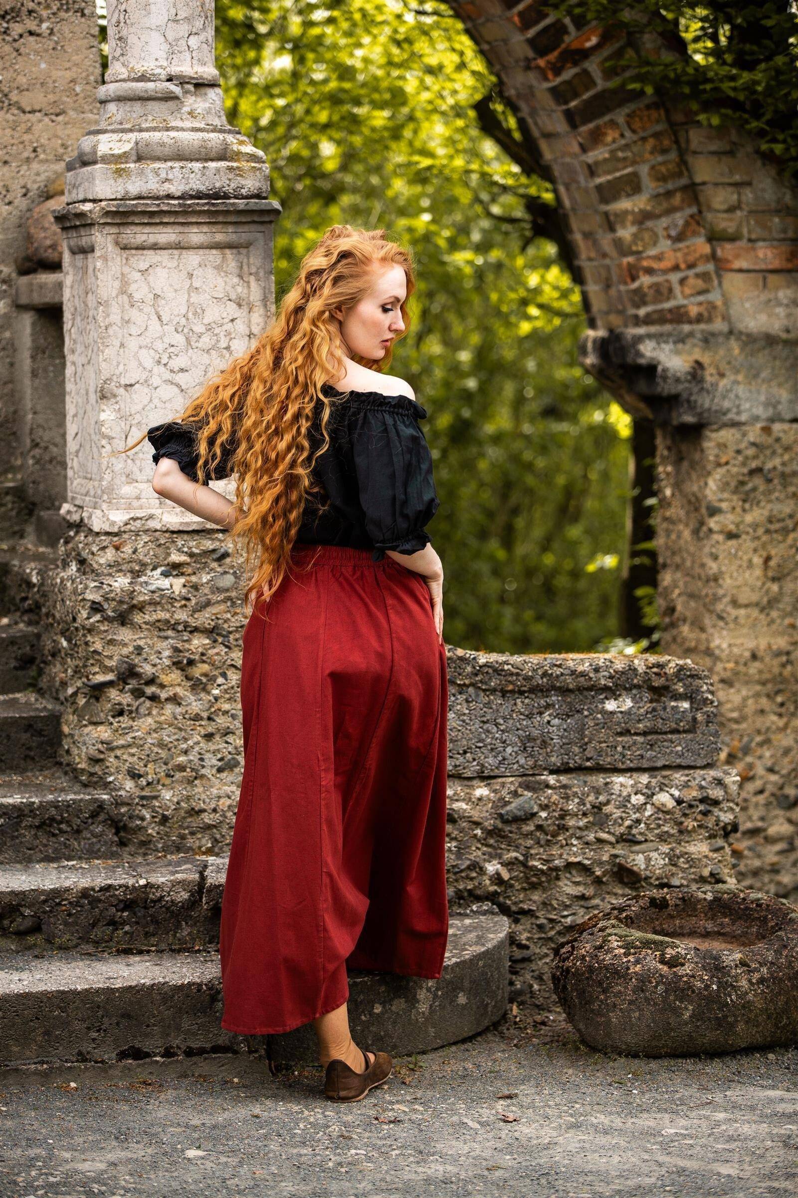 ​​​Piraten Blouse met korte mouwen in zwart