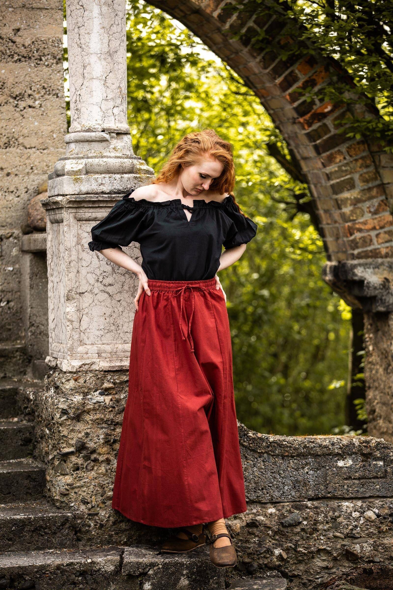 ​​​Piraten Blouse met korte mouwen in zwart